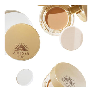 Anessa SPF compact open on makeup table